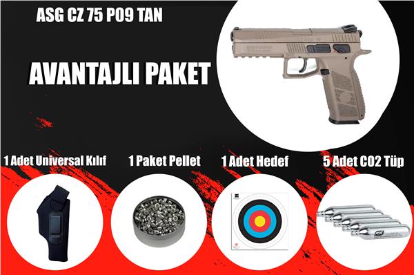 ASG CZ 75 P-09 Tan Blowback Avantaj Paket