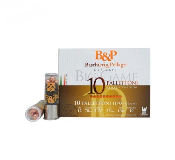 B&P BIG GAME COPPER BUCKSHOT 11/0 10 PELLETS - 12 CAL.