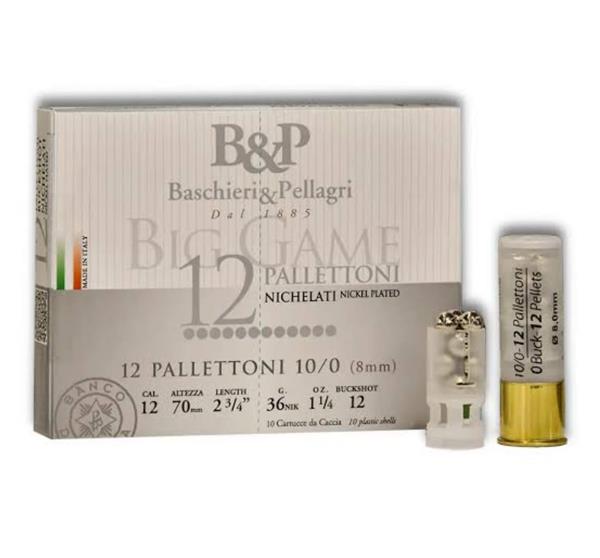 B&P PALLETTONI 10/0 12 PELLETS NİKEL - 12 CAL.