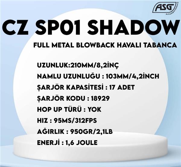 ASG CZ SP-01 SHADOW Havalı Tabanca BLOWBACK